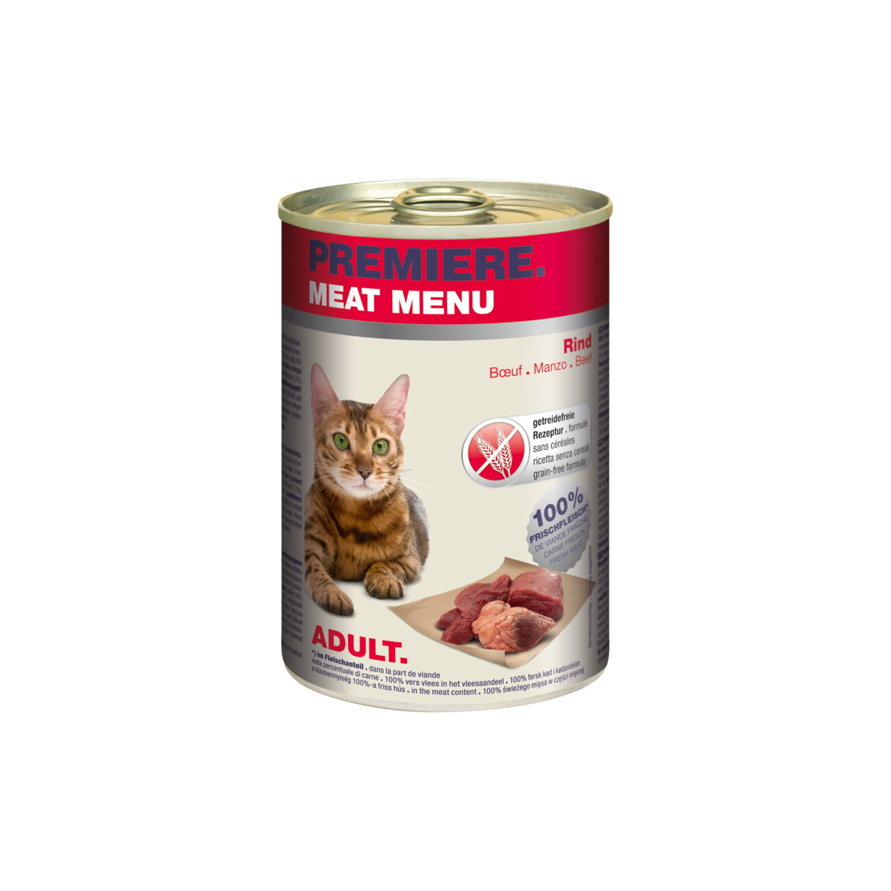 PREMIERE Meat Menu Nassfutter Katze Adult Rind 6x400 g