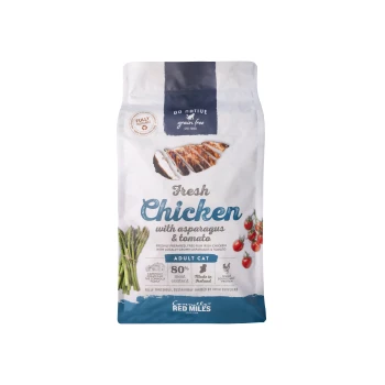 Go Native grain-free cat food bag: Fresh Chicken with asparagus & tomato, Adult Cat, 80% meat content, Red Mills