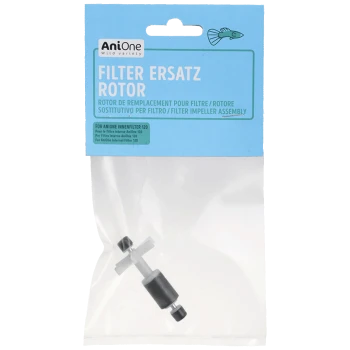 Ersatzfilterrotor für den AniOne Innenfilter 120, verpackt mit einem blauen Etikett, das Produktdetails in mehreren Sprachen enthält.