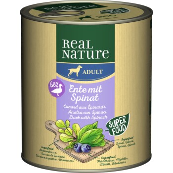 REAL NATURE Superfood Adult 6x800g Ente mit Spinat