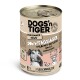 Dosenfutter für Hunde "DOGS'n TIGER" mit "SONNTAGSJÄGER WILD MIT GEFLÜGEL," 61% Wild und Geflügel, für erwachsene Hunde.