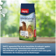 Beutel PANTO Legewachtelfutter Plus mit Bildern von Wachteln und Text, der hohen Protein- und Omega-3-Gehalt hervorhebt.