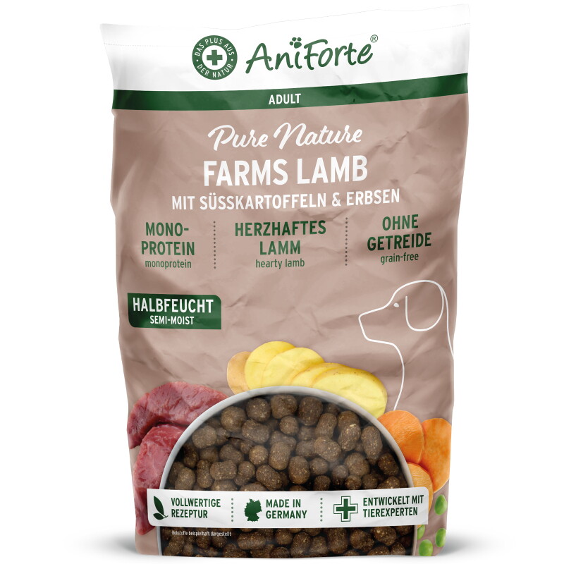 AniForte Trockenfutter FarmsLamb - herzhaftes Lamm mit Süsskartoffeln 12,5 kg