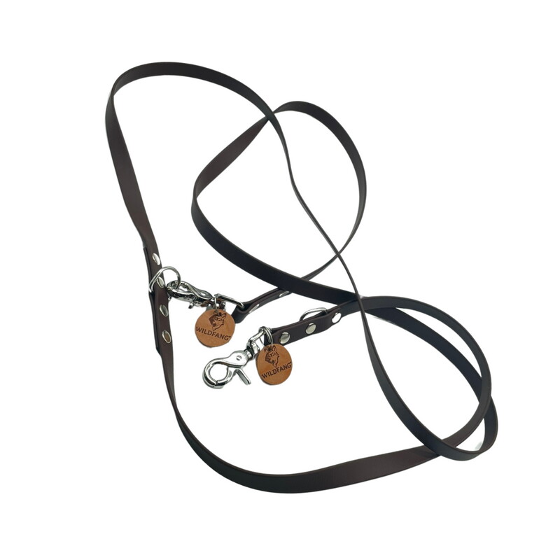 Wildfang Hundeleine "Meergeflüster" aus U.S. Biothane und Lederbutton mit Wildfang Logo (19 mm breit / 2,60 m lang)