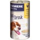 Canette de boisson pour chien Premiere I love my dog, avec un bol de boisson crémeuse, avec un texte indiquant qu'elle contient du poulet, 200 ml.