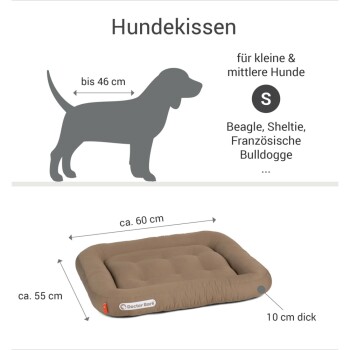 Braunes orthopädisches Haustierbett von Doctor Bark, mit einem gepolsterten Design, waschbar bis 95°C, geeignet für den Innen- und Außenbereich.