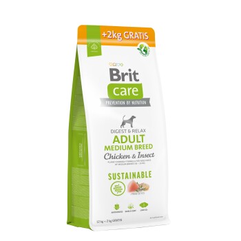 Care Dog Sustainable Adult Medium Breed 12+2 kg gratis