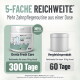 Ein Behälter mit REAVET Denta Vital Pulver (300 g) wird präsentiert, das frischen Atem für Haustiere ohne chemische Zusätze fördert.