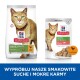 Karma dla zwierząt Hill's Science Plan dla starszych kotów: sucha "Senior Vitality" z kurczakiem i ryżem, plus mokra saszetka z łososiem. Tekst: "Spróbuj naszych smacznych karm."