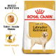 Royal Canin Adult Labrador Retriever dog food bag featuring tailored kibble, breed nutrition, and ideal weight indicators.