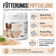 Ein Hund und eine Katze schnüffeln sich an, mit einem Behälter von REAVET Flohsamen Schalen (250g) mit der Aufschrift "DIE NATÜRLICHE ALTERNATIVE" in der Nähe.