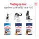 Royal Canin hondenvoeding verpakking toont Puppy, Volwassen en Verouderingsformules voor verschillende levensfasen.