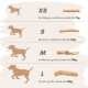 Hundekaugröße Leitfaden: XS (Welpen/kleine Hunde bis 7kg), S (bis 12kg), M (bis 20kg), L (über 20kg).