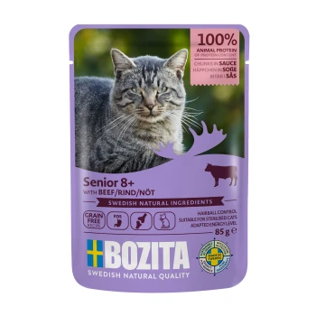 Karma mokra dla kotów Senior 8+ kawałeczki w sosie 12 x 85 g Wołowina