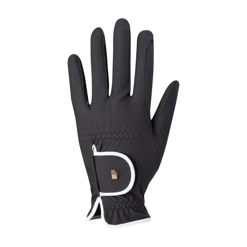 Roeckl Reithandschuhe Roeck Grip S Lona schwarz/ weiß 7 cm