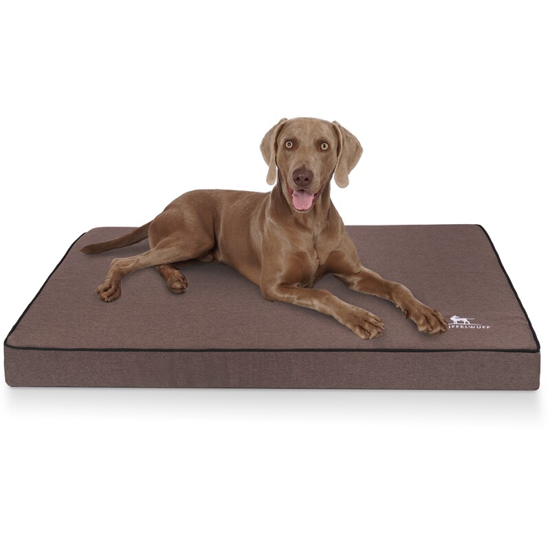 Knuffelwuff Orthopädische Hundematte Nantucket Aus Velours Mit Handwebcharakter Braun Xl