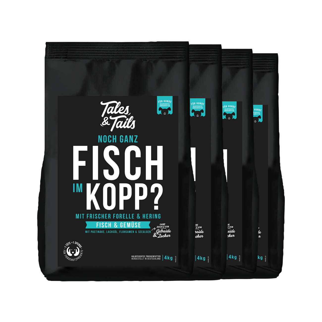 Tales & Tails Softes Trockenfutter Noch ganz Fisch im Kopp? 4x4 kg