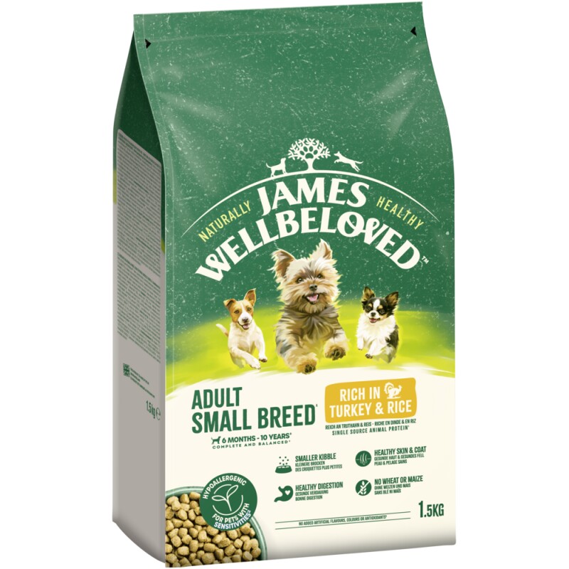 James Wellbeloved Truthahn & Reis für kleine Hunde 1.5 Kg