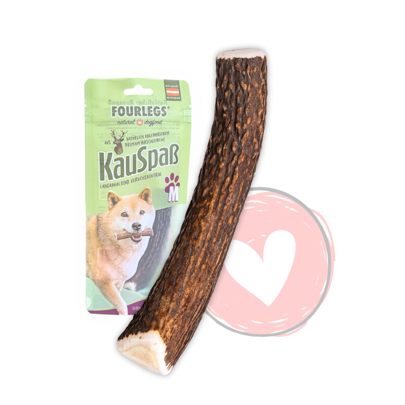 FOURLEGS ® Kauspaß für Hunde aus 100% Hirschgeweih GANZ