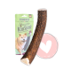 Langes Hirschgeweih-Kauprodukt mit grüner FourLegs 'KauSpaß'-Verpackung, die einen Hund und ein M-Größen-Symbol zeigt.