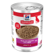 Hill's Science Plan Dosenfutter für Hunde (Loaf Pâté) mit Schüsselabbildung; Aufschrift Healthy Recipe with Beef und Adult 1–6.