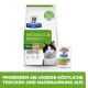 Hill's Prescription Diet Metabolic + Mobility j/d Katzenfuttersack und Nassfutterbeutel mit schwarz-weißer Katze, sichtbares Werbebanner