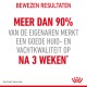 Tekst op een witte achtergrond: "90% van de eigenaren merkt verbeterde huid- en vachtkwaliteit na 3 weken*" met een logo in de hoek.