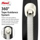 Flexi 360° Tape Guidance System for pet leashes, featuring a close-up of the tape mechanism and text explaining its jam-free design.