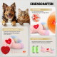 Hund und Katze über einem rosa Plüsch-Einhorn mit Herzaufnäher, Herzschlaggerät und 2 AAA-Batterien; Text 'EIGENSCHAFTEN'.