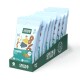 Displaybox mit Green Petfood Loopies-Tütchen für Insekten-Hundesnacks, zeigt Logo und die Texte 'Insect Dog' und 'MONO protein'.
