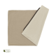 Eine weiche, wendbare Tierdecke in Beige und Creme, mit einem dunkelbraunen Rand und dem Text "Doctor Bark" in der Ecke. Green Label-Logo sichtbar.