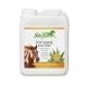 Behälter mit Stiefel Top Shine Aloe Vera Pferdespray, mit einem Pferdebild, grünem Logo und Text in Deutsch und Englisch.