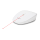 Ein weißes Laserspielzeug für Haustiere mit der Aufschrift 'LASER TAIL', mit einem roten Laserstrahl, der von vorne projiziert wird.