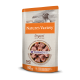 Nourriture pour chien Nature's Variety Original, saveur dinde, 150g, sans céréales, complète et équilibrée, avec une image de chien et des affirmations nutritionnelles.