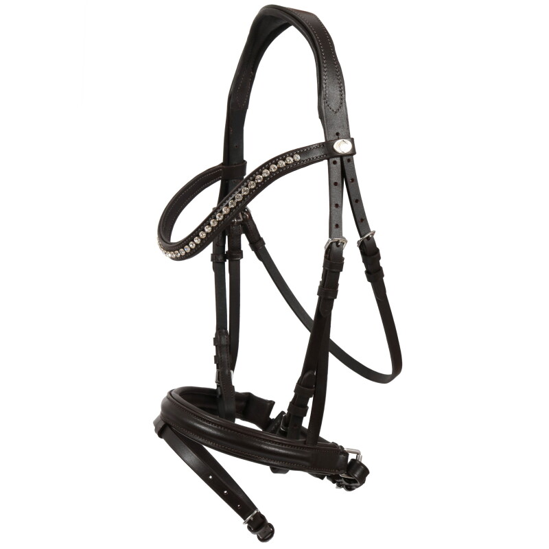 Hans Melzer Horse Equipment Hans Melzer Trense Calgary schwedisches Reithalfter braun/silber WB (Warmblut)