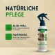 Natürlicher Pferdehautpflege-Spray mit Aloe Vera und Panthenol, mit Vorteilen für die Hautfeuchtigkeit und Heilung.