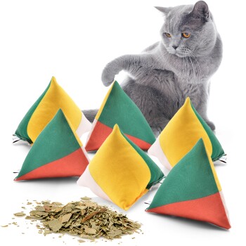 Canadian Cat Company Catnipspielzeug 6x Schmusepyramide Reggae 4-Color