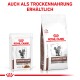 Royal Canin Gastrointestinal Moderate Calorie Katzenfutter in einem Beutel und einer Tüte, mit dem Text 'AUCH ALS TROCKENNAHRUNG ERHÄLTLICH' darüber.