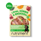 Verpackung für Haustierfutter mit Lamm, Kürbis und Brokkoli. Der Text enthält "80% Lamm" und "Sanft gedämpftes frisches Menü."