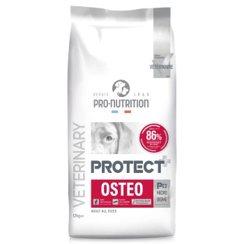 Pro-Nutrition Veterinary Protect+ Osteo Hundefutterbeutel, 12 kg, unterstützt Gelenkgesundheit und Mobilität, bis zu 86 % Verbesserung.