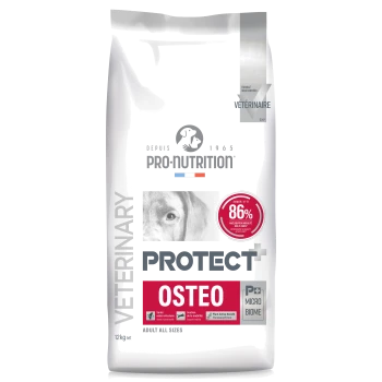 Pro-Nutrition Veterinary Protect+ Osteo Hundefutterbeutel, 12 kg, unterstützt Gelenkgesundheit und Mobilität, bis zu 86 % Verbesserung.