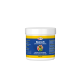Behälter mit Quiko Biotin M, einem Nahrungsergänzungsmittel für eine optimale Federentwicklung bei Vögeln, mit bunten Grafiken und mehrsprachigem Text.