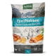 Eine Tüte AniForte PureNature FjordSalmon Hundefutter mit Lachs, Kartoffeln und Karotten. Etiketten: "Made in Germany," "Halbfeuchtes Trockenfutter," "7 kg."