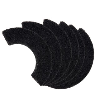 Set aus fünf schwarzen, halbmondförmigen Aquarienfilter-Schaumstoffpads, strukturierte Ersatzschwämme
