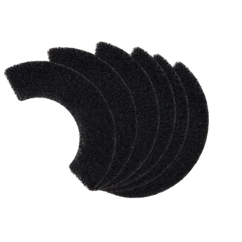 Set aus fünf schwarzen, halbmondförmigen Aquarienfilter-Schaumstoffpads, strukturierte Ersatzschwämme