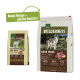 Hundefutterverpackung mit "Real Nature Wilderness" und einem Wolfbild, mit der Angabe "60% Lamm, 40% Gemüse, 0% Getreide" und "4 kg."