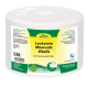 Weißer zylindrischer Behälter von cdVet Lick Stone Sea Salt Vitalis, 5 kg, mit grünem und gelbem Etikett, das die Verwendung für verschiedene Tiere beschreibt.