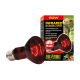 Infrarot-Wärmelampe, 50W, mit Verpackung, die eine grüne Leguan zeigt und Text in mehreren Sprachen, der "Max Heat" hervorhebt.