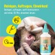 Produktbox für "Green Hero Ohrenwunder" mit einem Hund und einer Katze, mit Gebrauchsanweisungen, Zutaten und natürlichen Wirksamkeitsansprüchen.