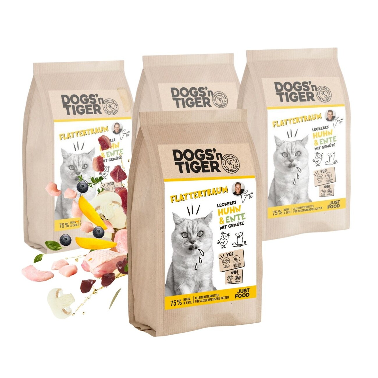 Dogs'n Tiger FlattertraumHuhn & Ente 4x1,5 kg